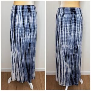 NWT Ann Taylor LOFT Tie Dye Maxi Skirt Size XS Blue White Elastic Waistband